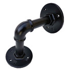 Suporte De Canos Galvanizados 1/2 Pol - 2 Flanges - Cor Preto