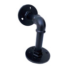 Suporte De Canos Galvanizados 1/2 Pol - 2 Flanges - Cor Preto