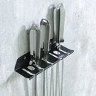 Suporte De Espetos Ou Facas Parede 5 Furos Aço Pintado Preto