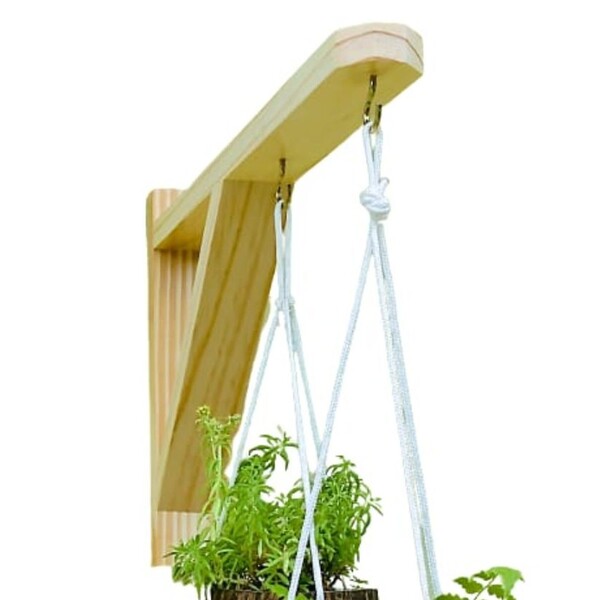 Suporte De Madeira Para Pendurar Vasos Na Parede 2 Ganchos