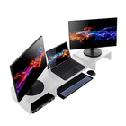 Suporte De Mesa Base Elevada Ajustável 3 Monitores Gamer Note