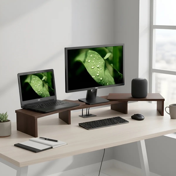 Suporte De Mesa Base Elevada Ajustável 3 Monitores Gamer Note