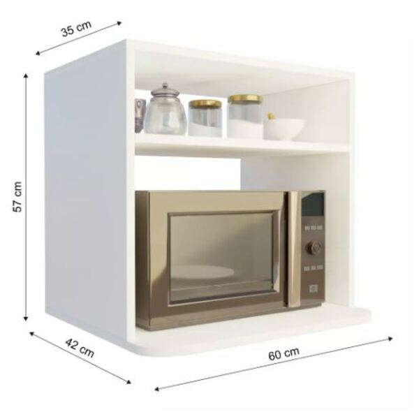 Suporte De Microondas Ou Forninho Com Nicho Branco