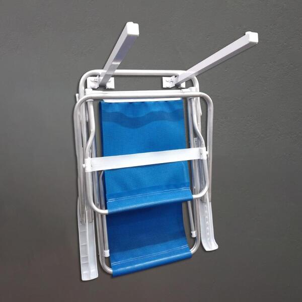 Suporte De Parede Dobrável 2 Hastes Cadeira De Praia Escada