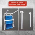 Suporte De Parede Dobrável 2 Hastes Cadeira De Praia Escada