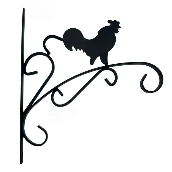 Suporte De Parede Vasos Galo (30cm) Preto Top Garden