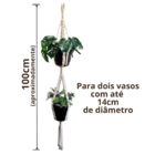 Suporte De Plantas Em Macramê - Kit com 02 unidades - K17