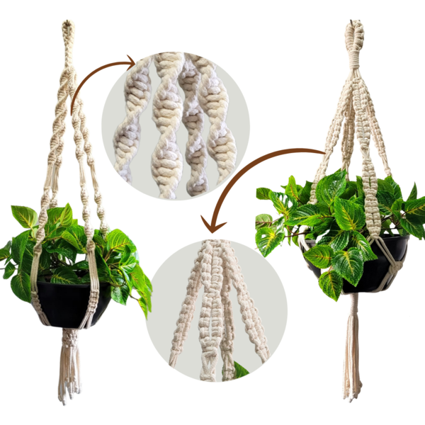 Suporte De Plantas Em Macramê - Kit com 02 unidades - K33