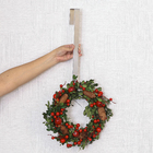 Suporte de Porta para Guirlanda Natalina Prata Metal 38x2x10cm Cromus