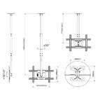Suporte De Teto Para Tv 32 A 75 Altura Ajustável A05v6 Preto