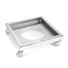 Suporte De Vaso Ou Cachepot Quadrado 30 Cm Com Base - Inox