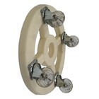 Suporte de Vasos para Plantas Redondo Com Rodas 25cm Bege