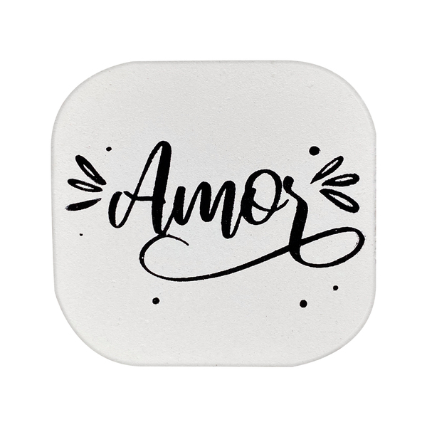 Suporte Decorativo De Madeira Amor Branco 6x6x5 Cm F01 - D'ro
