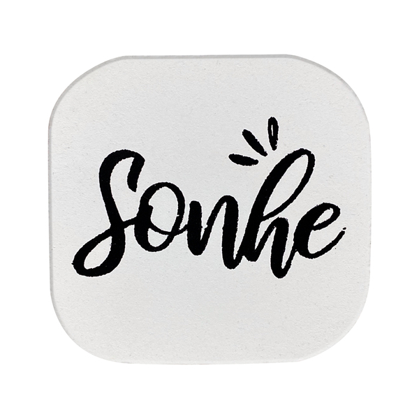 Suporte Decorativo De Madeira Sonhe Branco 6x6x5 Cm F01 - D'r