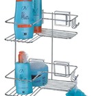 Suporte Duplo Cantoneira  Porta Shampoo Ventosa Aço Arthi
