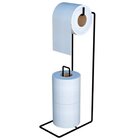 Suporte Duplo Piso Porta Papel Higiênico Banheiro Organizador