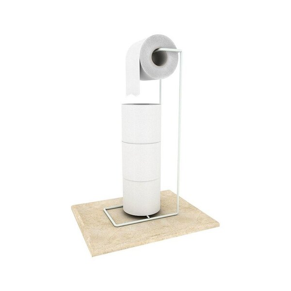 Suporte Duplo Piso Porta Papel Higiênico Banheiro Organizador