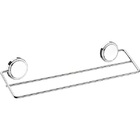 Suporte Duplo Porta Toalha 45cm Fixação Sem Furar Parede Crom