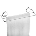 Suporte Duplo Porta Toalha 45cm Fixação Sem Furar Parede Crom