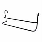 Suporte Duplo Porta Toalhas Box Elegance Preto Fosco 60cm