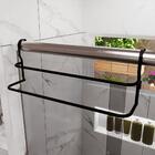 Suporte Duplo Porta Toalhas Box Elegance Preto Fosco 60cm