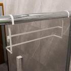 Suporte Duplo Porta Toalhas Toalheiro Box Branco Brilho 60cm