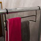 Suporte Duplo Porta Toalhas Toalheiro Box Preto Fosco 60cm