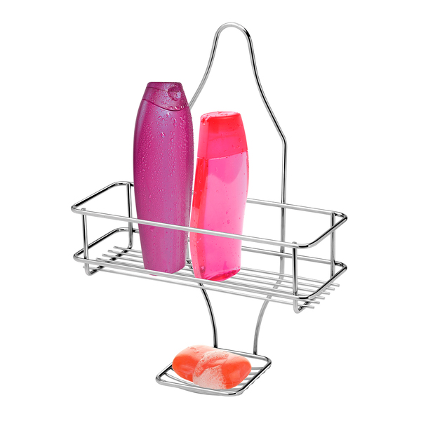 Suporte Duplo Shampoo E Sabonete De Registro Aço Cromado