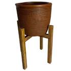 Suporte e Vaso De Polietileno Decorativo Plantas 30cm Marrom