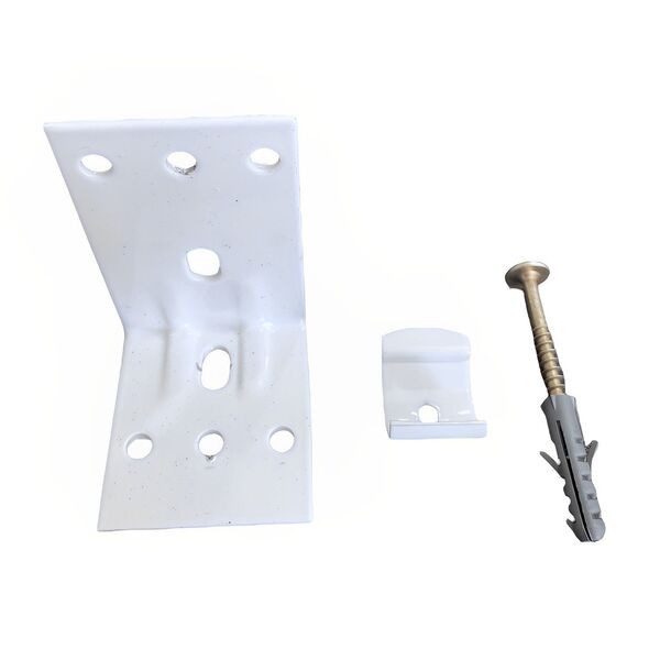 Suporte Em L Para Trilho Suíço Simples Com Presilha Branco -