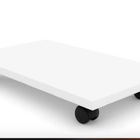 Suporte Em Mdf Branco Com Rodinhas Estillo Skate Para Cpu Com