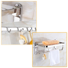 Suporte Embralumi Porta Toalha Ajustável Parede C/ 5 Ganchos