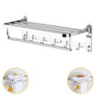 Suporte Embralumi Porta Toalha Ajustável Parede C/ 5 Ganchos