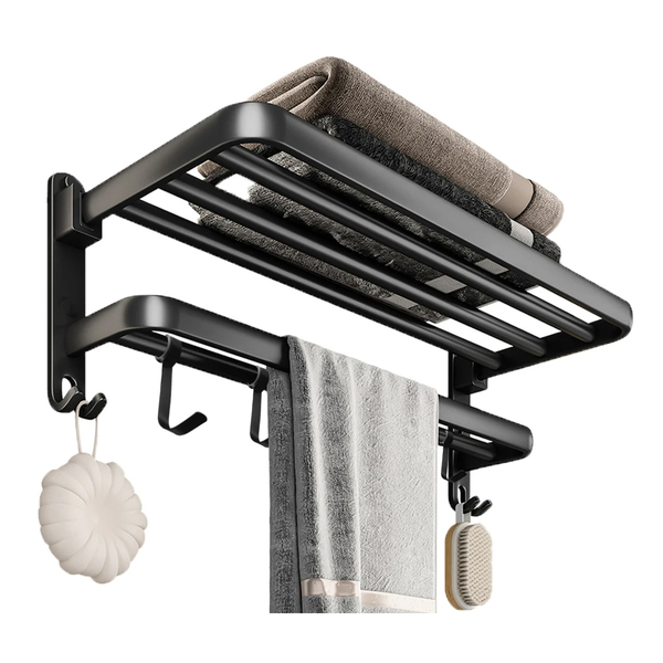 Suporte Embralumi Porta Toalha Banho Duplo Parede 7 Ganchos