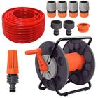Suporte Enrolador + Mangueira Jardim 1/2" Com 30m + Esguicho