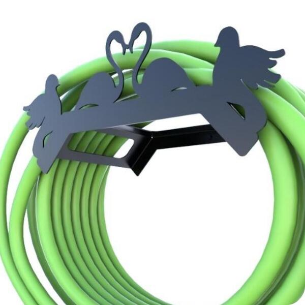 Suporte Enrolador De Mangueira De Jardim Pássaro Preto