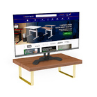 Suporte Ergonômico Para Monitor Aço Piatina Dourado Mdf 20x30
