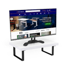 Suporte Ergonômico Para Monitor Aço Piatina Preto Mdf 20x30cm