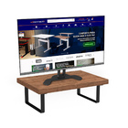 Suporte Ergonômico Para Monitor Aço Piatina Preto Mdf 20x30cm