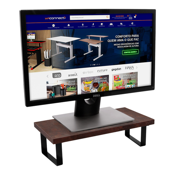 Suporte Ergonômico Para Monitor Grande Mdf Decorativo 20x40cm