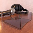 Suporte Expositor Descanso Base Apoio De Mesa Para 2 Microfon