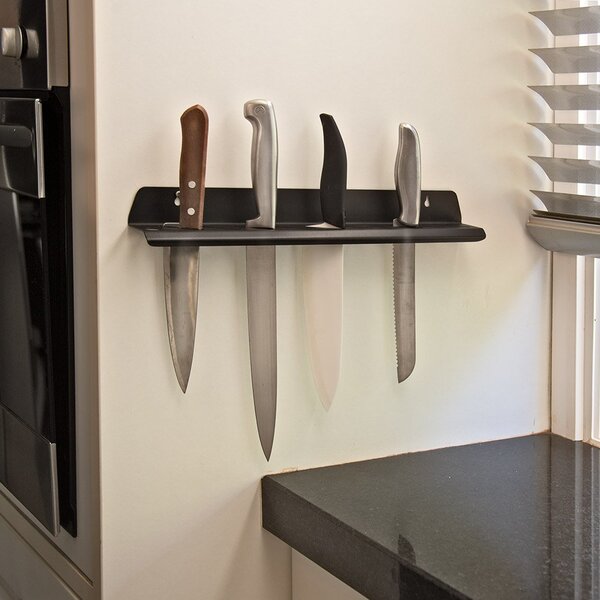Suporte Facas/fuzil Inclinado Parede 10 Furos - Aço - Preto
