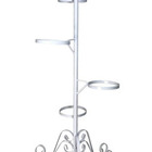 Suporte Ferro De Chão 5 Argolas Jardim Vertical Branco