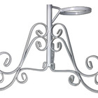 Suporte Ferro De Chão 5 Argolas Jardim Vertical Branco