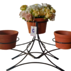 Suporte Ferro De Mesa Para 3 Vasos - Grande - Preto