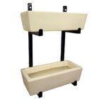 Suporte Ferro Jardim Vertical Com 2 Floreiras 37cm Bege