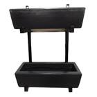 Suporte Ferro Jardim Vertical Com 2 Floreiras 37cm Preto