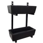 Suporte Ferro Jardim Vertical Com 2 Floreiras 37cm Preto