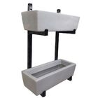 Suporte Ferro Jardim Vertical Com 2 Jardineiras 37cm Cinza