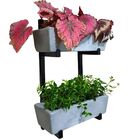 Suporte Ferro Jardim Vertical Com 2 Jardineiras 37cm Cinza